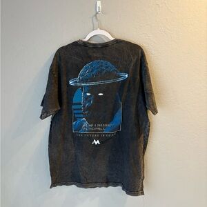 Mentality Men's Distressed Black Graphic Tee